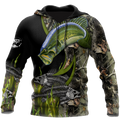 Bass Fishing Painting Fall Camo Reaper 3d print shirts