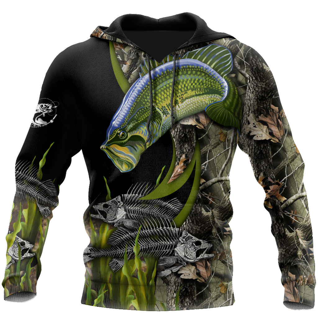 Bass Fishing Painting Fall Camo Reaper 3d print shirts