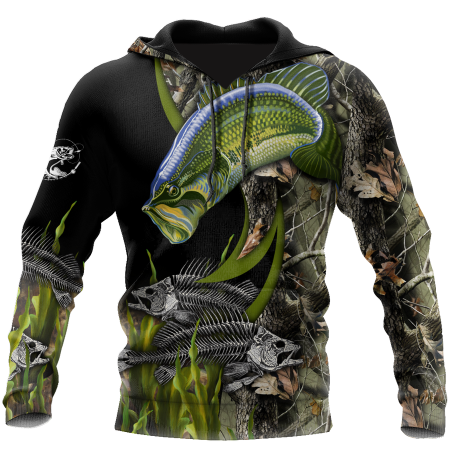 Bass Fishing Painting Fall Camo Reaper 3d print shirts