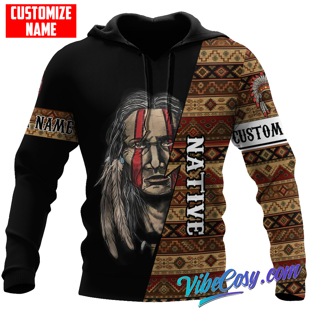 Customized name Native American 3D All Over Printed Unisex Shirts