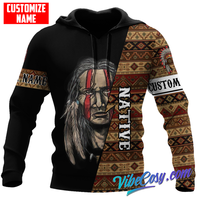 Customized name Native American 3D All Over Printed Unisex Shirts