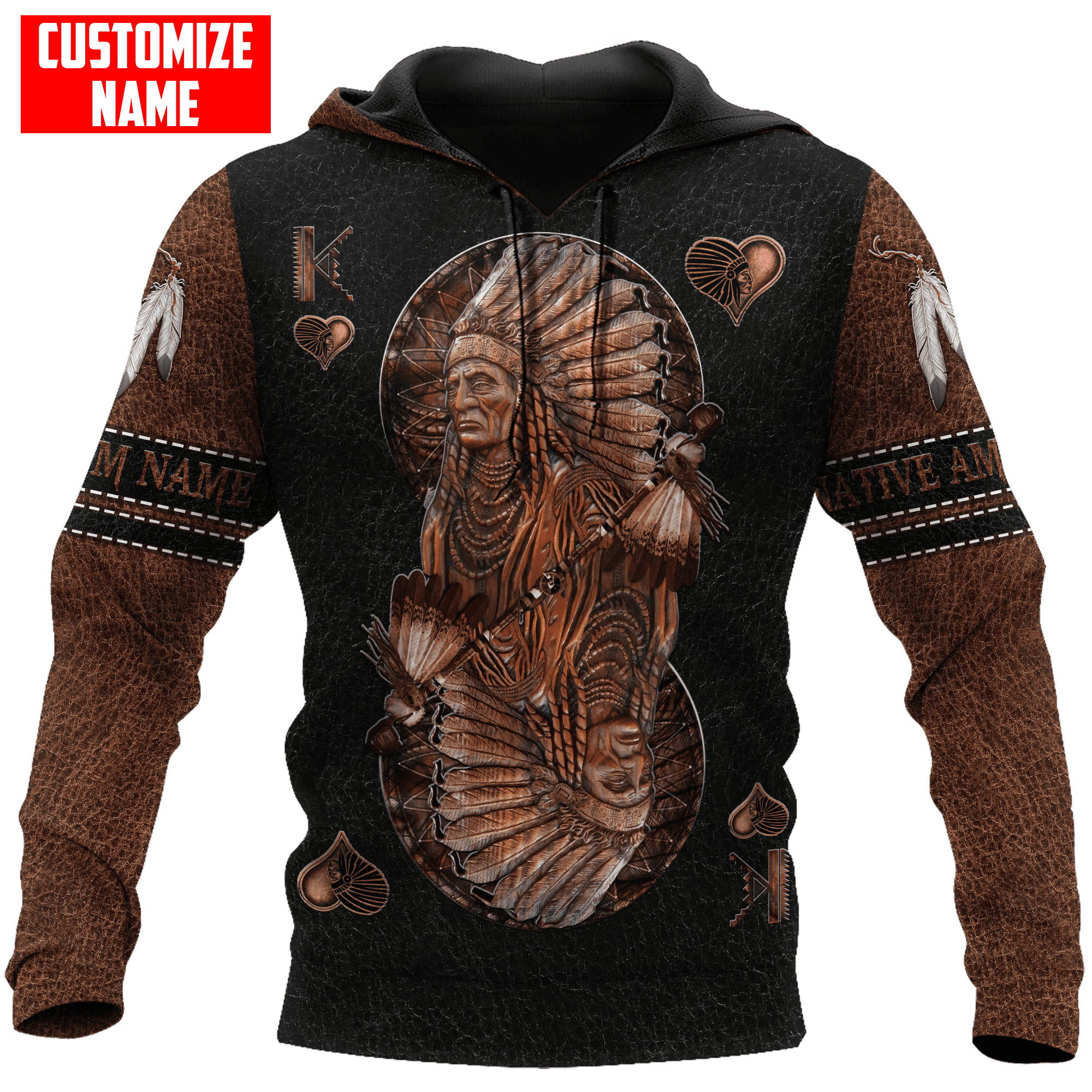 Customized name Native American 3D All Over Printed Unisex Shirts