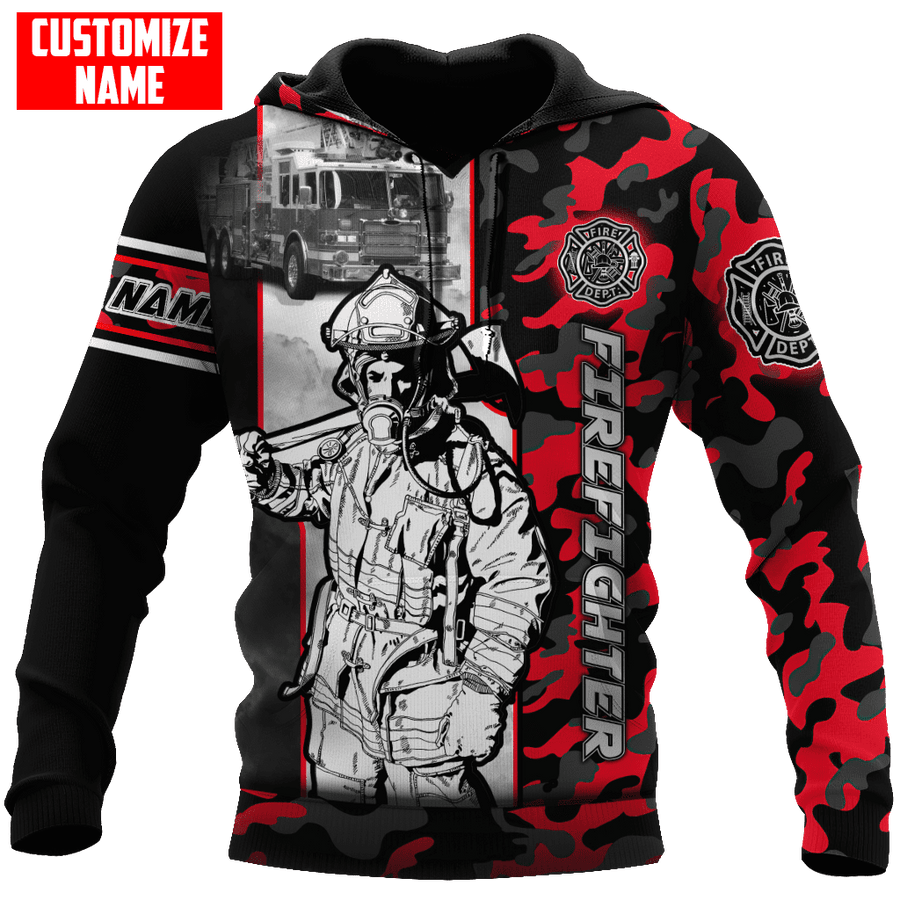 Customize Name Firefighter 3D All Over Printed Combo Hoodie + Sweatpant