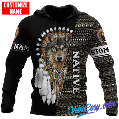 Customized Name Native American 3D All Over Printed Unisex Shirts