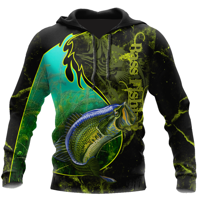 Bass fishing underwater Yinyang camo 3d print shirts