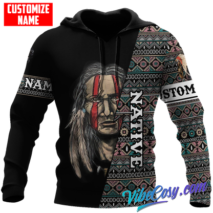 Customized Name Native American 3D All Over Printed Unisex Shirts