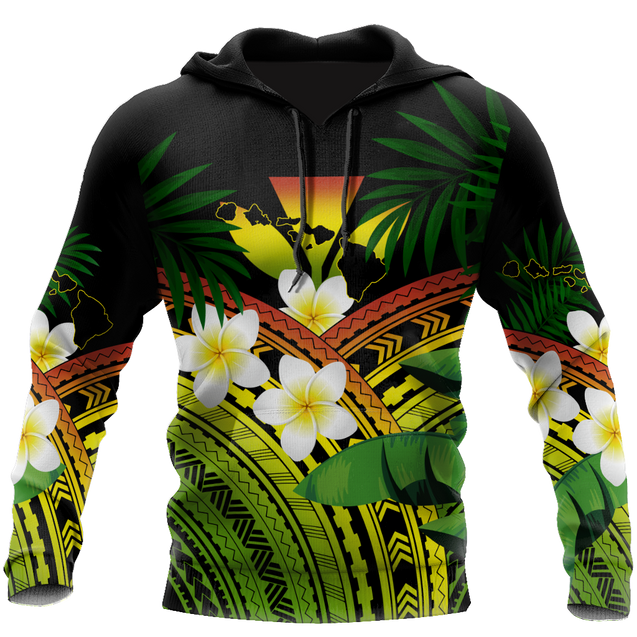 Polynesian Habiscus Kanaka Hawaii 3D Unisex Hoodie