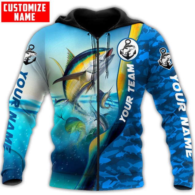 Custom name Tuna fishing Team Billfish 3D Design Printed Shirts