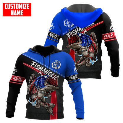 Bass fishing custom name vintage US fishaholic 3D design printed