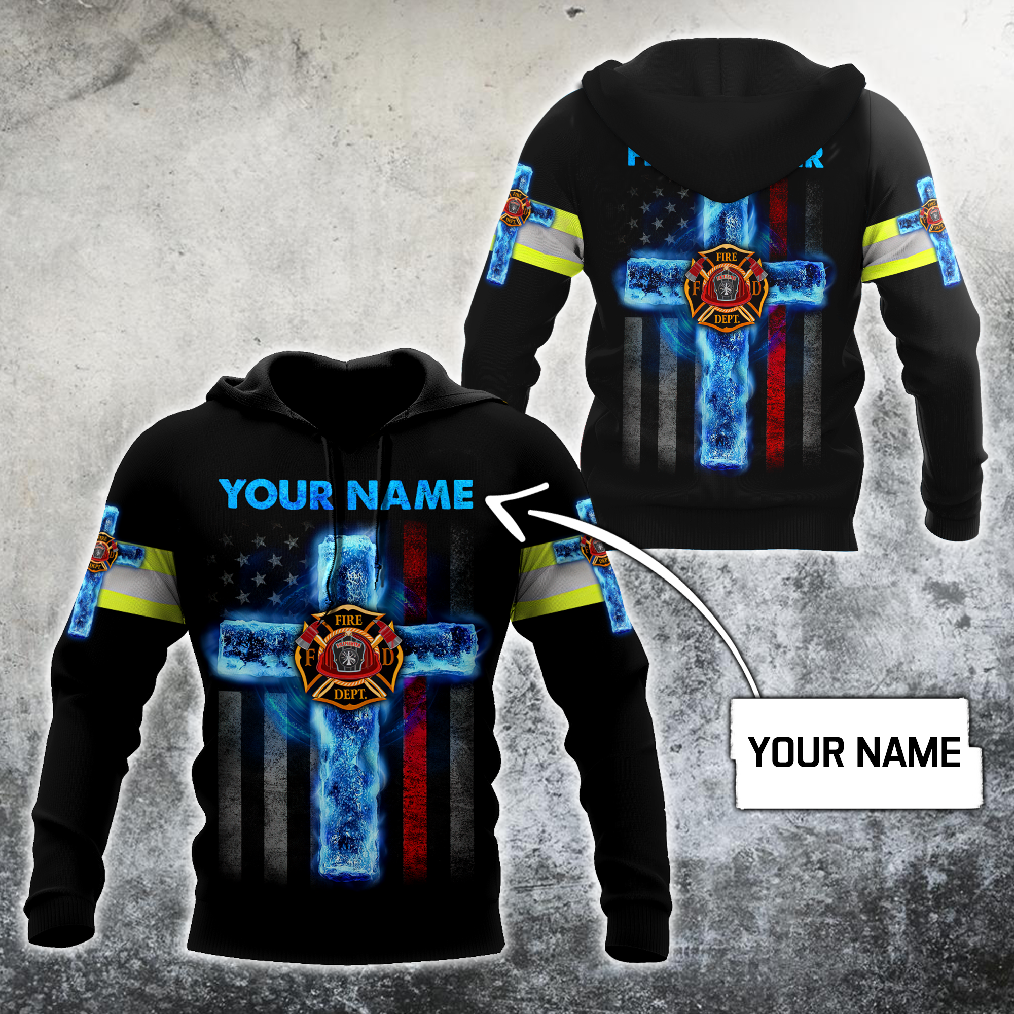 Customize Name Jesus And Firefighter 3D All Printed Hoodie For Men And Women MH25012104