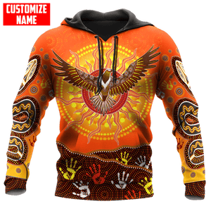 Aboriginal Eagle Flying into Sunset Custom Name 3D Printed Shirts