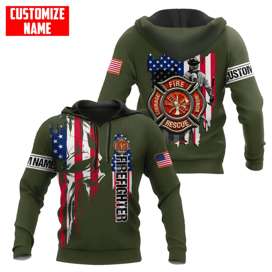 Customize Name Firefighter 3D All Over Printed Combo Hoodie + Sweatpant