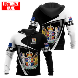 New Zealand Aotearoa Coat Of Arm Army Camou Personalize 3D Unisex Hoodie