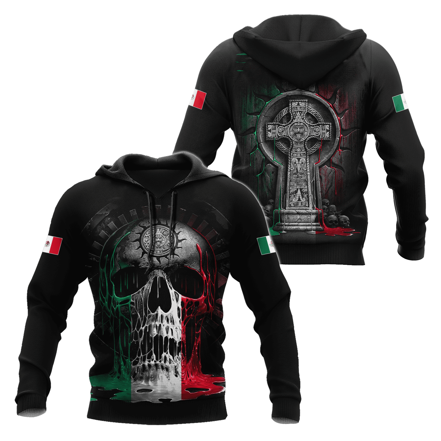 Mexico Skull 3D All Over Printed Unisex Hoodie