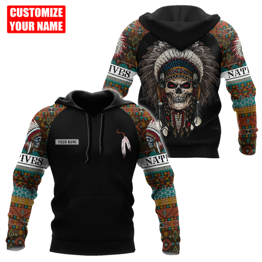 Customized name Native American 3D All Over Printed Unisex Shirts
