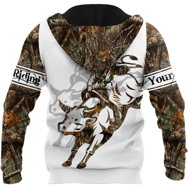 Personalized Name Bull Riding 3D All Over Printed Unisex Shirts Tattoo