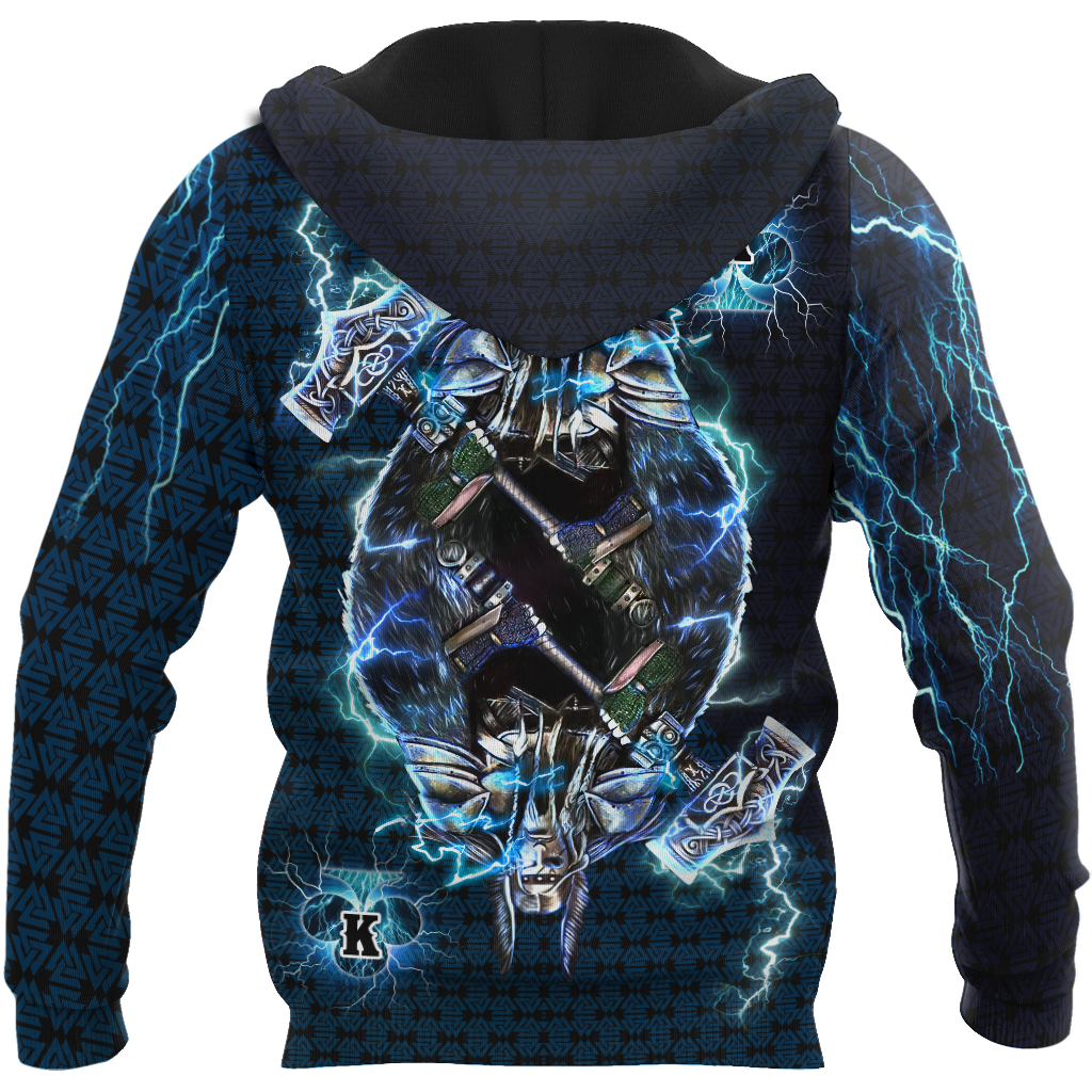 Thor The True King Vikings All Over Printed Unisex Deluxe Hoodie ML