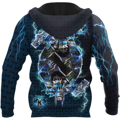 Thor The True King Vikings All Over Printed Unisex Deluxe Hoodie ML