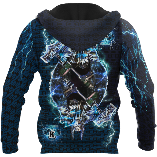 Thor The True King Vikings All Over Printed Unisex Deluxe Hoodie ML