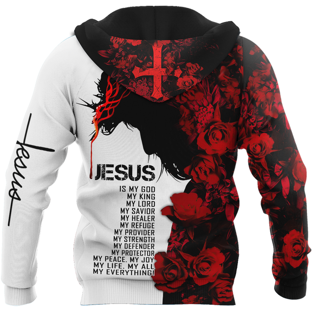 Premium Christian Jesus Catholic Red Roses 3D Printed Unisex Shirts