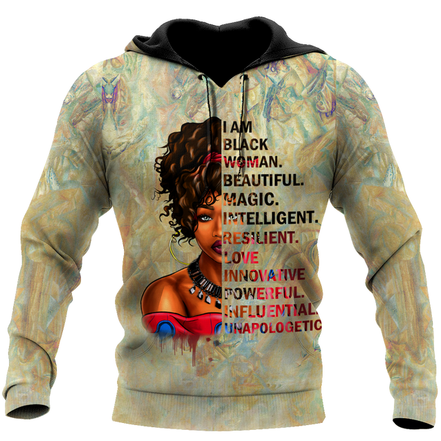 African I Am Black Woman Girl Unisex Deluxe Hoodie ML