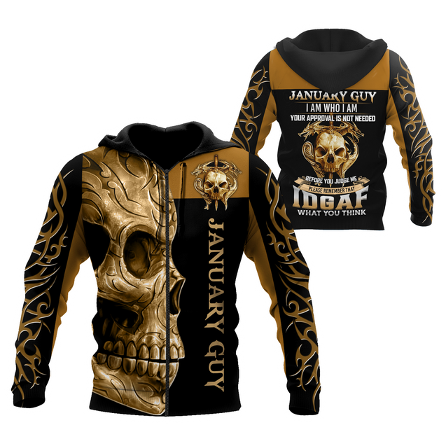 January Guy Skull 3D All Over Printed Shirts For Men and Women MH1012200S1