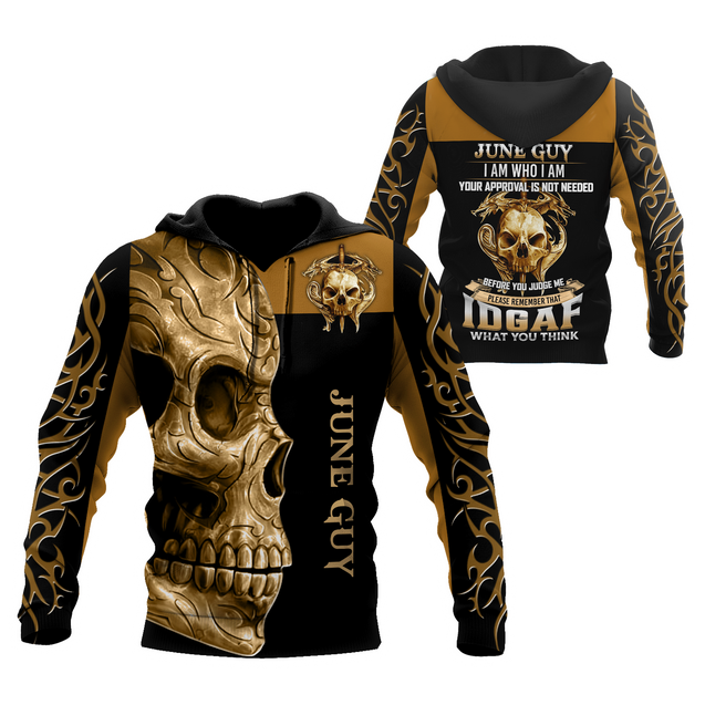 June Guy Skull 3D All Over Printed Unisex Hoodie