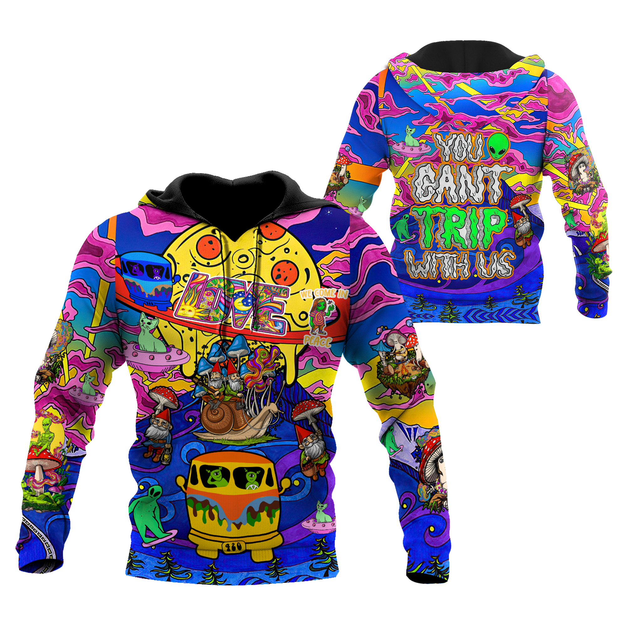 Trip To Galaxy Hippie Guys 3D All Over Printed Hoodie Shirts For Men And Women MH08122005HH