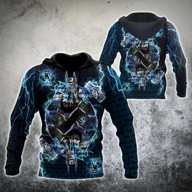 Thor The True King Vikings All Over Printed Unisex Deluxe Hoodie ML