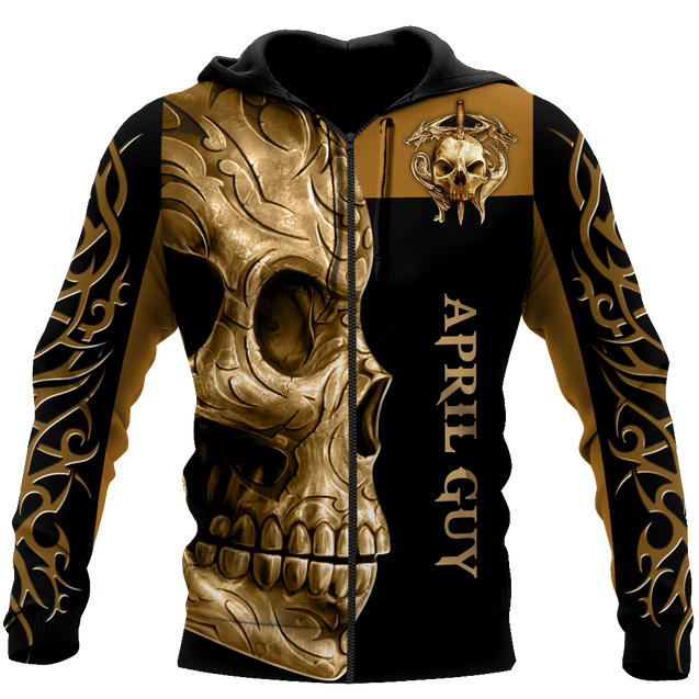 April Guy Skull 3D All Over Printed Unisex Hoodie