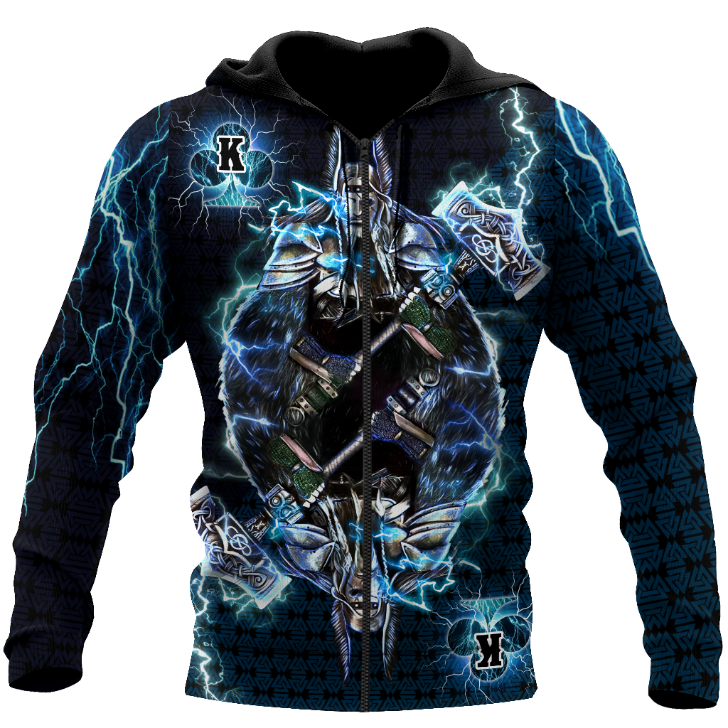 Thor The True King Vikings All Over Printed Unisex Deluxe Hoodie ML