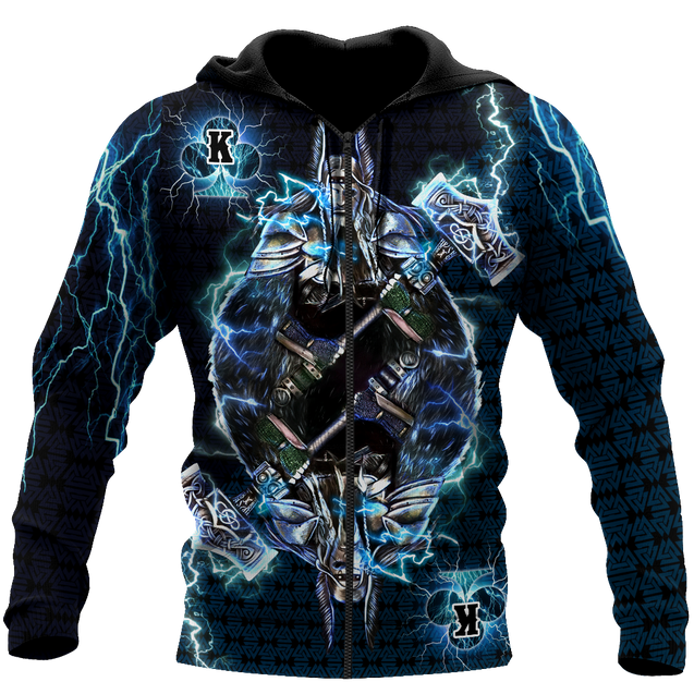 Thor The True King Vikings All Over Printed Unisex Deluxe Hoodie ML