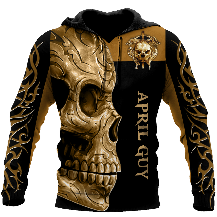 April Guy Skull 3D All Over Printed Unisex Hoodie