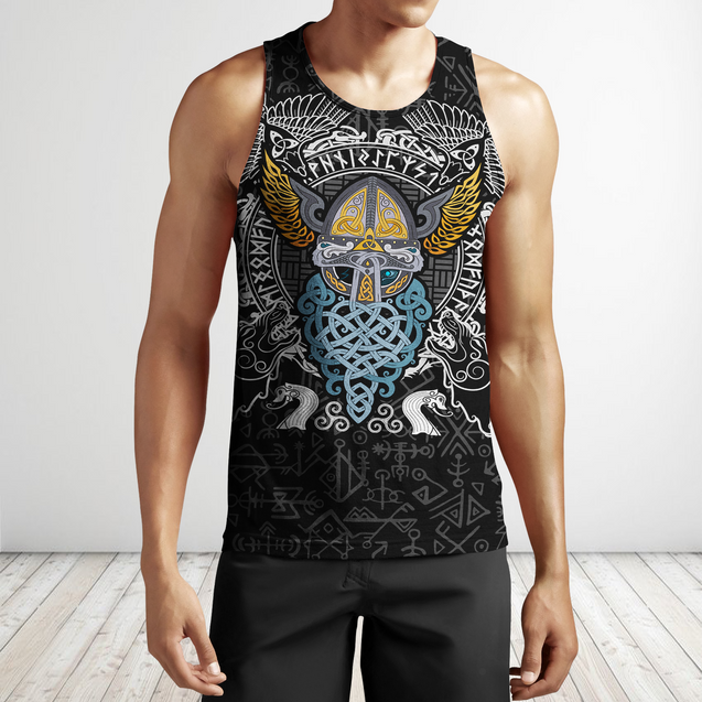 Viking Odin - Wotan Pullover Hoodie A0-ALL OVER PRINT HOODIES-HP Arts-Men's Tank Top-S-Vibe Cosy™