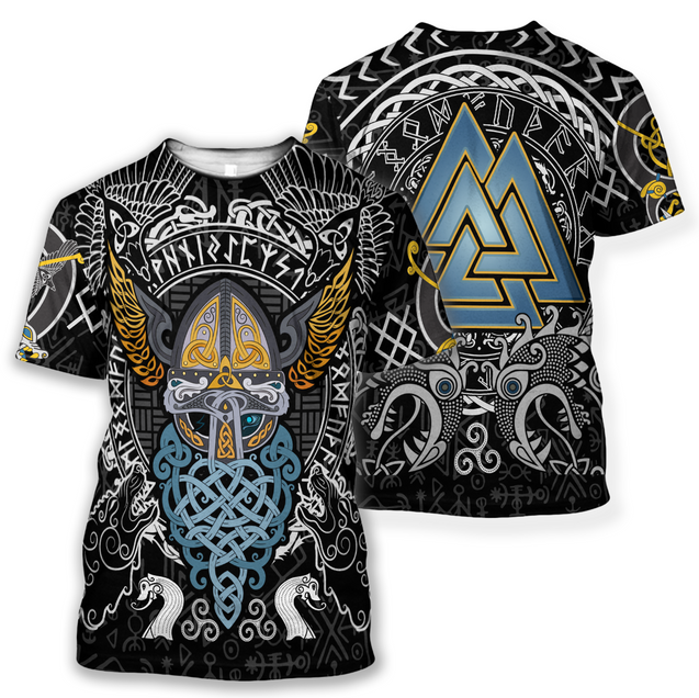 Viking Odin - Wotan Pullover Hoodie A0-ALL OVER PRINT HOODIES-HP Arts-T-Shirt-S-Vibe Cosy™