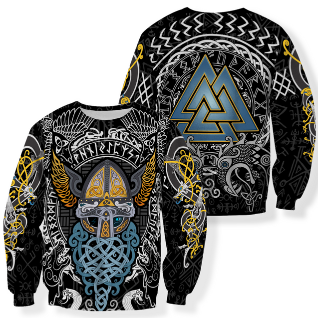Viking Odin - Wotan Pullover Hoodie A0-ALL OVER PRINT HOODIES-HP Arts-Sweatshirt-S-Vibe Cosy™