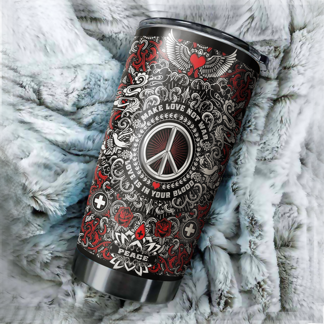 Peace Blood Make Love Not War by SUN Tumbler 20 Oz AM-SU060401-SUN-Vibe Cosy™