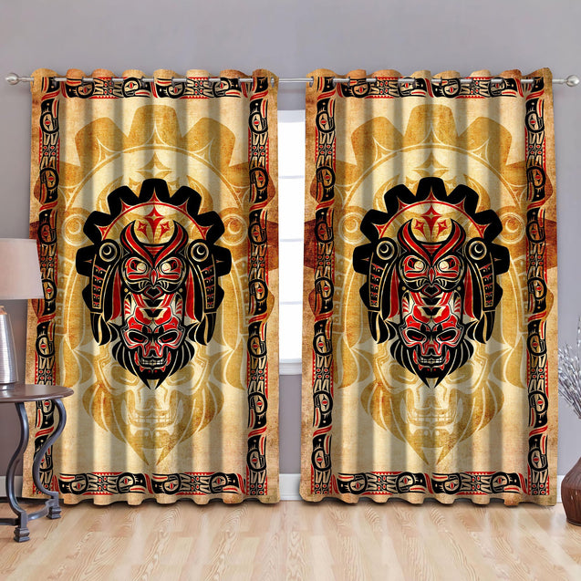 Native Haida Culture Window Curtains AM082010-MEI