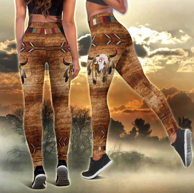 Buffalo Skull Combo Legging + Tank by SUN AM150422-Apparel-SUN-S-S-Vibe Cosy™