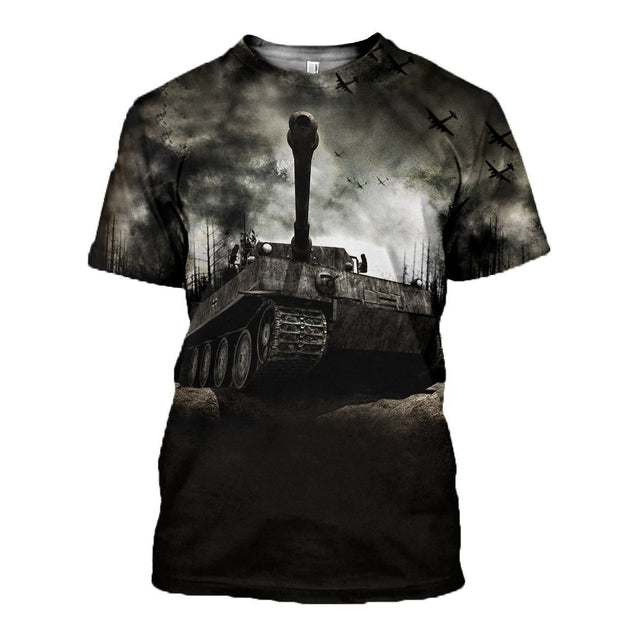 3D All Over Printed Tiger tank T-shirt Hoodie-Apparel-HP Arts-T-Shirt-S-Vibe Cosy™