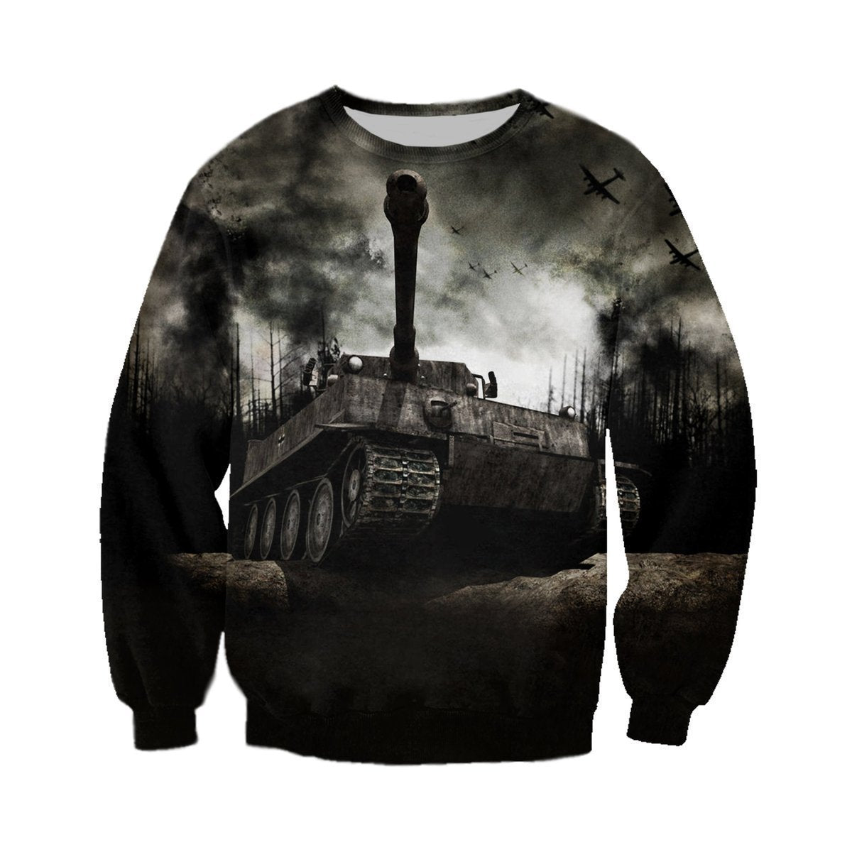 3D All Over Printed Tiger tank T-shirt Hoodie-Apparel-HP Arts-Sweatshirt-S-Vibe Cosy™