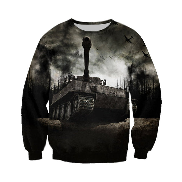3D All Over Printed Tiger tank T-shirt Hoodie-Apparel-HP Arts-Sweatshirt-S-Vibe Cosy™