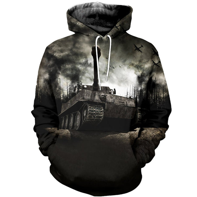 3D All Over Printed Tiger tank T-shirt Hoodie-Apparel-HP Arts-Hoodie-S-Vibe Cosy™