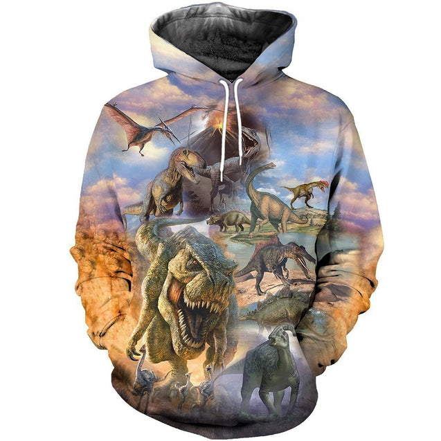 3D All Over Printed Dinosaurs Collection Art Shirts and Shorts-3D All Over Printed Clothes-HP Arts-Normal Hoodie-XS-Vibe Cosy™