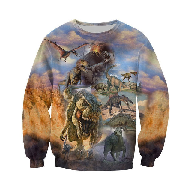 3D All Over Printed Dinosaurs Collection Art Shirts and Shorts-3D All Over Printed Clothes-HP Arts-Long-sleeved Shirt-XS-Vibe Cosy™