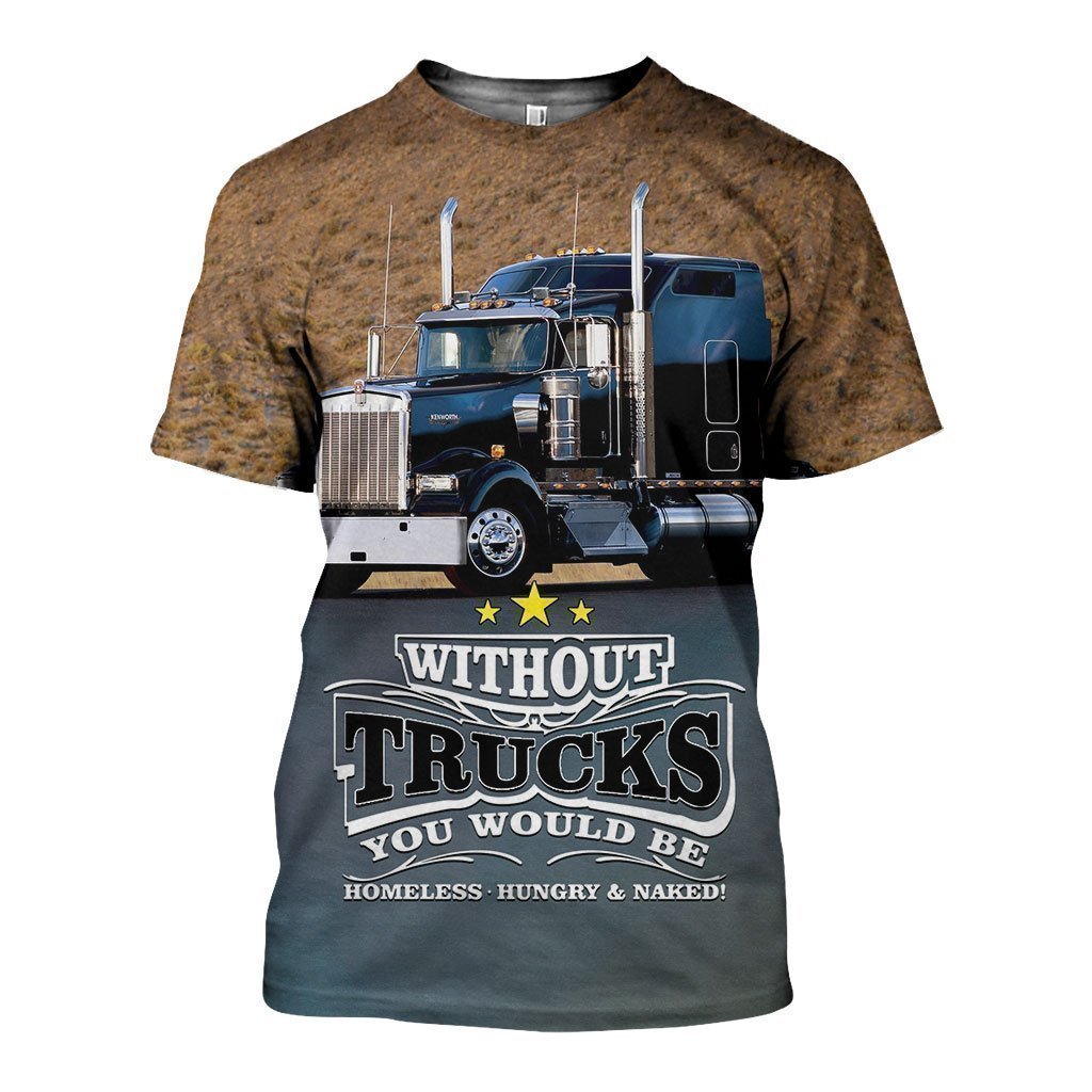 3D All Over Printed Black Truck Shirts And Shorts-Apparel-HP Arts-T-Shirt-S-Vibe Cosy™