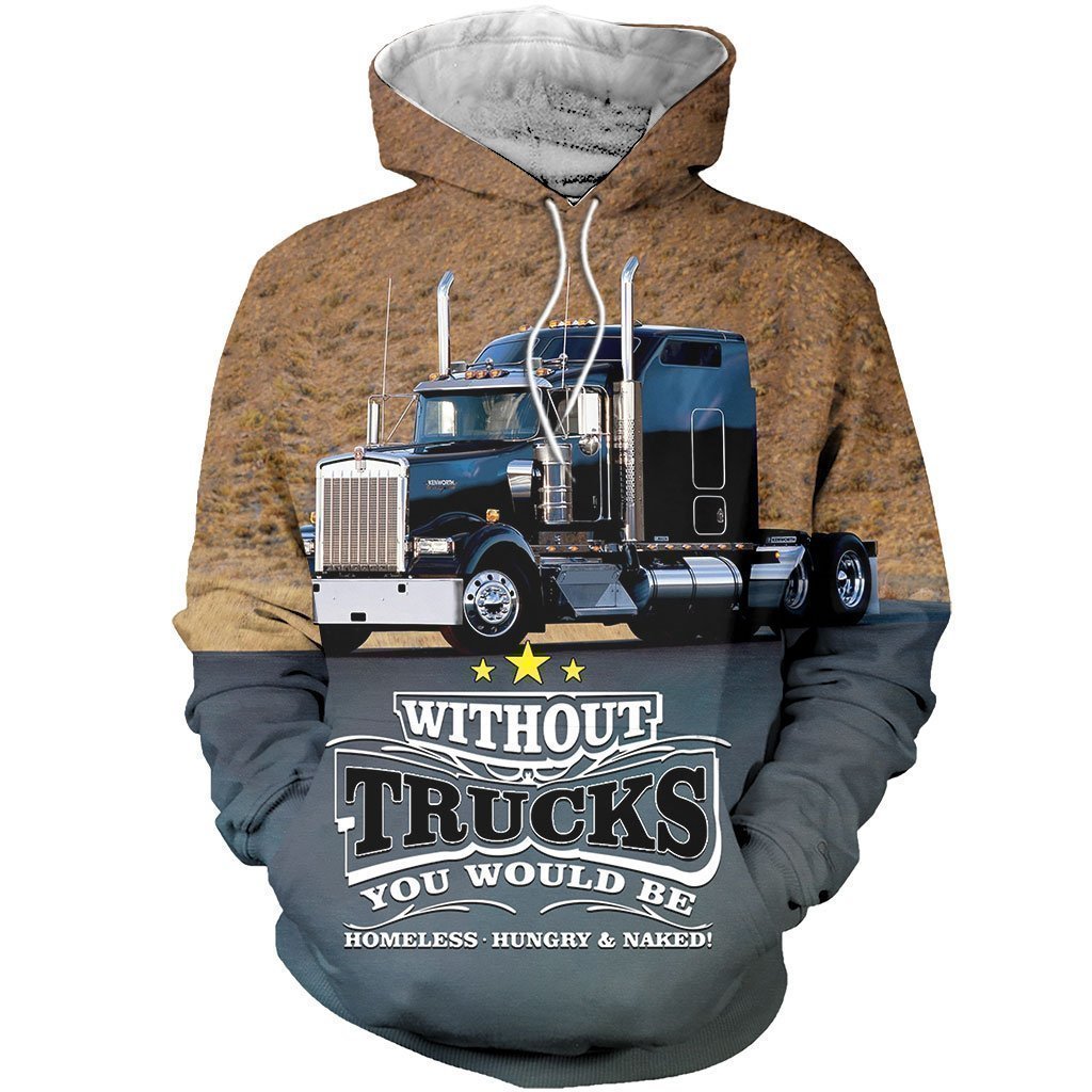 3D All Over Printed Black Truck Shirts And Shorts-Apparel-HP Arts-Hoodie-S-Vibe Cosy™