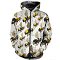 3D All Over Printed Bumble Bees Shirts-Apparel-6teenth World-ZIPPED HOODIE-S-Vibe Cosy™