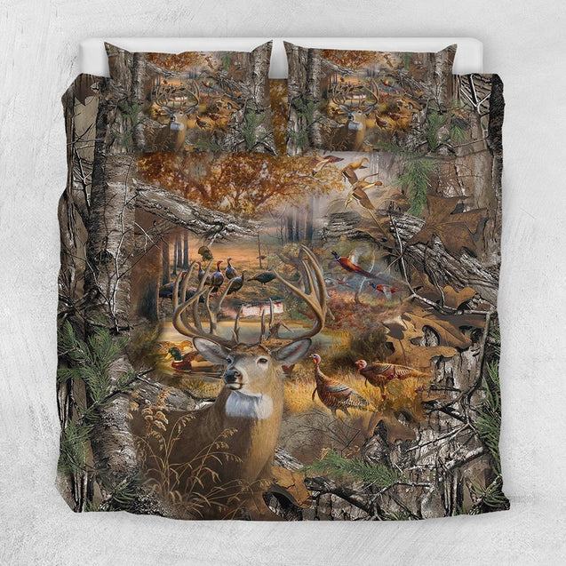 Bedding Set - Hunting Camo-Bedding Set-HP Arts-US California King-White-Vibe Cosy™