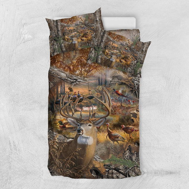 Bedding Set - Hunting Camo-Bedding Set-HP Arts-US Twin-White-Vibe Cosy™